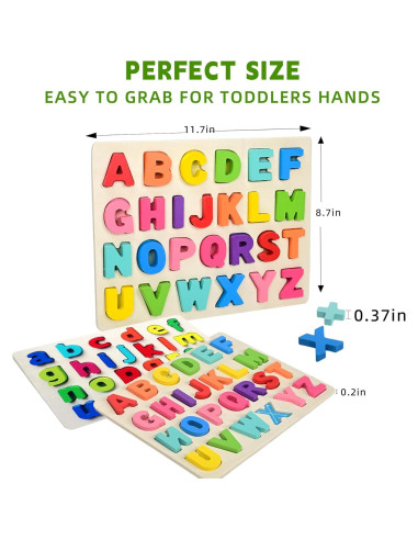 Rompecabezas de Madera ABC ScienSta 2 en 1 para Niños 1-6 Años