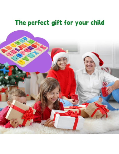 Rompecabezas de Madera ABC ScienSta 2 en 1 para Niños 1-6 Años