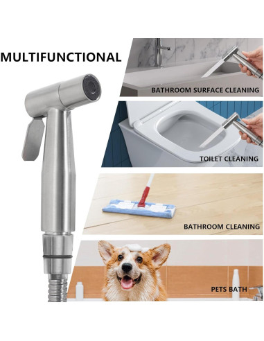 Rociador de Bidet de Mano GCGWEQS Acero Inoxidable Cepillado