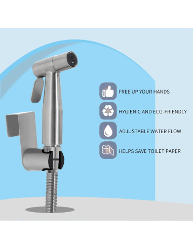 Rociador de Bidet de Mano GCGWEQS Acero Inoxidable Cepillado