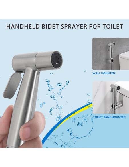 Rociador de Bidet de Mano GCGWEQS Acero Inoxidable Cepillado