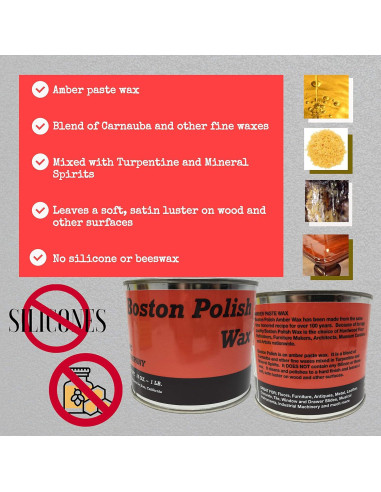 Cera de Pulido Ámbar Boston 453.6 g - Lata 16 oz