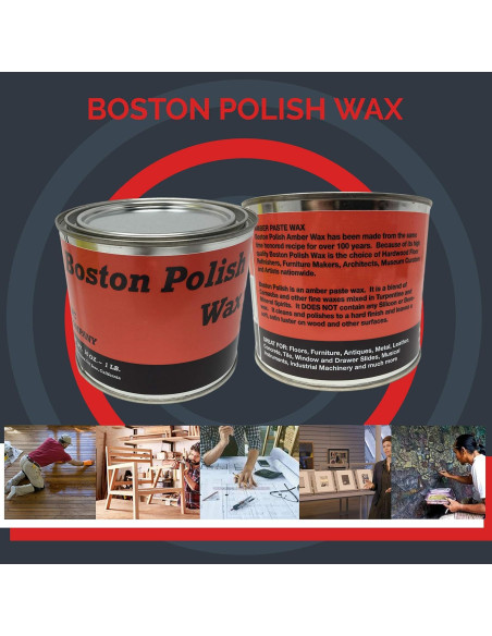 Cera de Pulido Ámbar Boston 453.6 g - Lata 16 oz