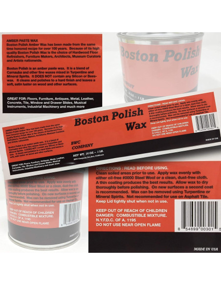 Cera de Pulido Ámbar Boston 453.6 g - Lata 16 oz