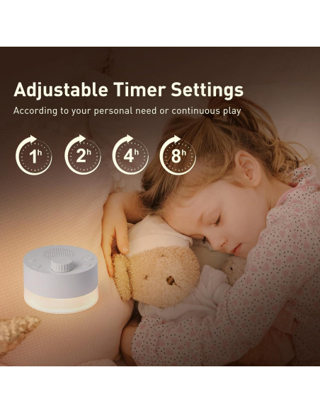 Máquina de Ruido Blanco MOXIAOYAN con Luz Nocturna 24 Sonidos