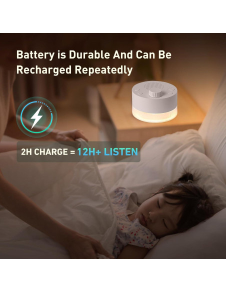 Máquina de Ruido Blanco MOXIAOYAN con Luz Nocturna 24 Sonidos