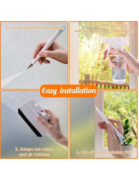 Kit de Instalación de Película para Ventanas HTVRONT - 4 Herramientas