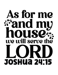 Calcomanía Cristiana Vinilo Impermeable - 'Yo y mi casa' Josué 24:15