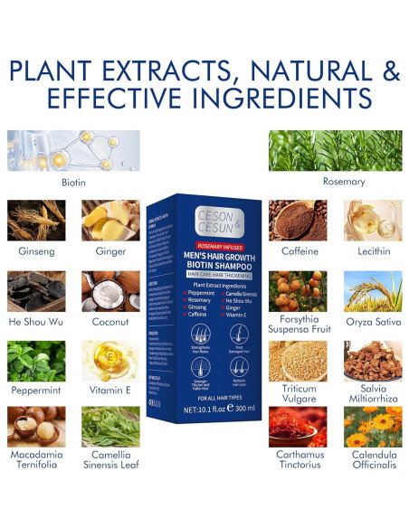 Champú Engrosante Ceson&Cesun 300ml con Romero y Biotina