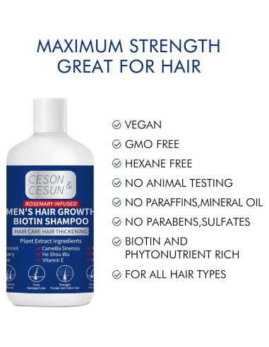 Champú Engrosante Ceson&Cesun 300ml con Romero y Biotina