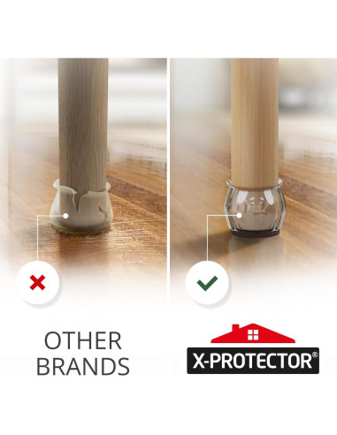 32 Protectores de Suelo para Patas de Silla X-Protector 3.6-4.6 cm