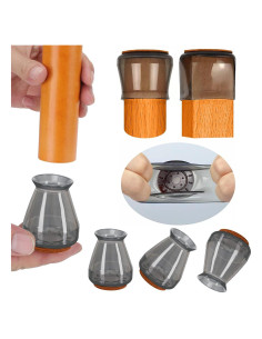Protectores de Piso para Patas de Silla ARTHURS 16 Pcs Silicona
