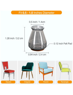 Protectores de Piso para Patas de Silla ARTHURS 16 Pcs Silicona 2