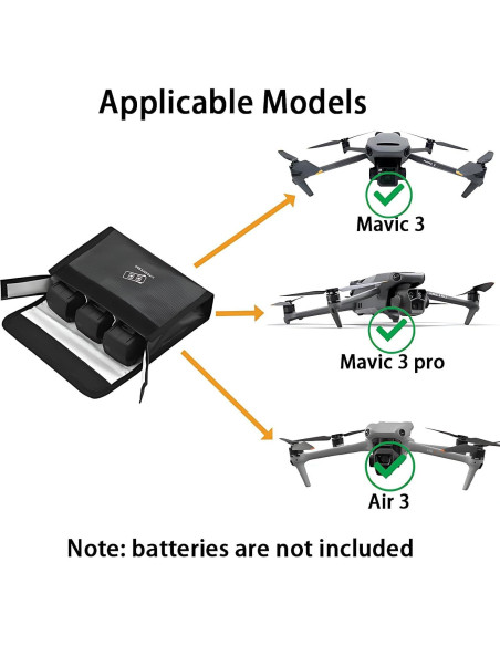 Bolsa de Seguridad para Baterías Lipo ZWLLKJGS - 3 Baterías