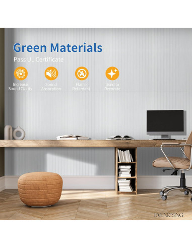 Paquete de 10 Paneles Acústicos Grandes 120x60 cm Blancos