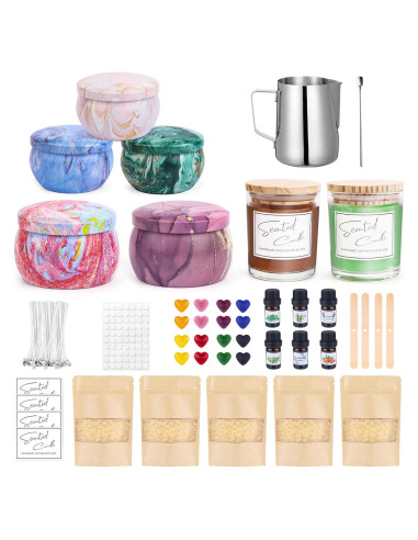 Kit de Fabricación de Velas OFUN - Cera de Abeja, 6 Aromas