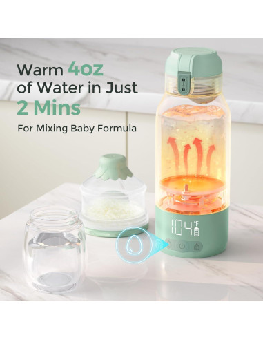 Calentador de Leche Portátil Momcozy 500ml y Cepillo 7 en 1
