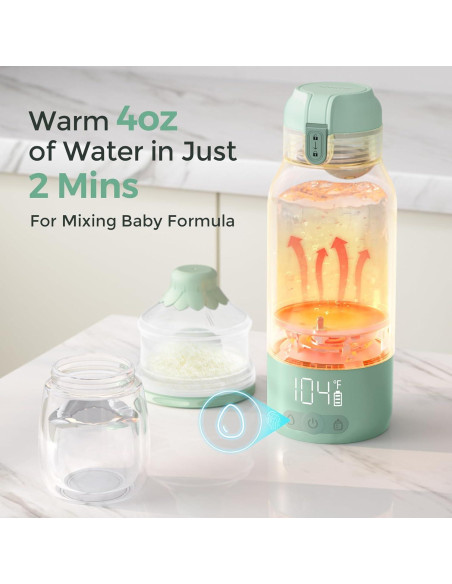Calentador de Leche Portátil Momcozy 500ml y Cepillo 7 en 1