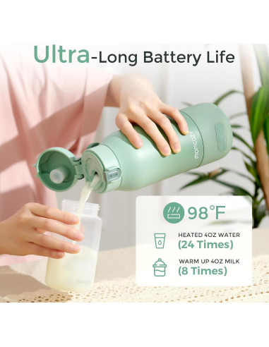 Calentador de Leche Portátil Momcozy 500ml y Cepillo 7 en 1