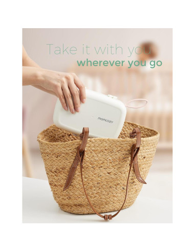 Calentador de Leche Portátil Momcozy 500ml y Cepillo 7 en 1