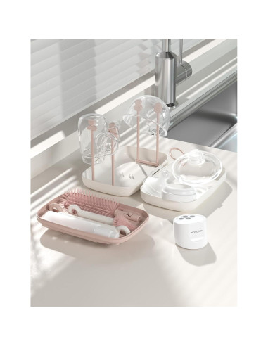 Calentador de Leche Portátil Momcozy 500ml y Cepillo 7 en 1