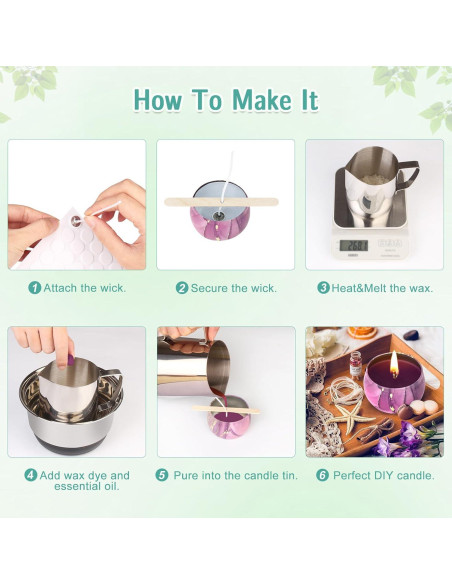 Kit de Fabricación de Velas OFUN - Cera de Abeja, 6 Aromas