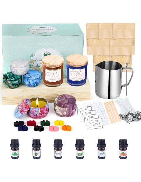 Kit de Fabricación de Velas OFUN - Cera de Abeja, 6 Aromas