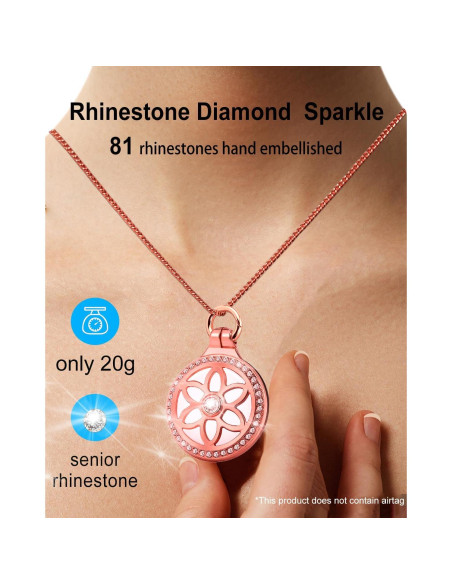 Collar Airtag DEERLET Oro Rosa Ajustable 75cm para Adultos y Niños