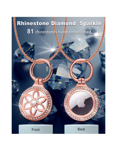 Collar Airtag DEERLET Oro Rosa Ajustable 75cm para Adultos y Niños