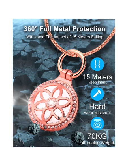 Collar Airtag DEERLET Oro Rosa Ajustable 75cm para Adultos y Niños