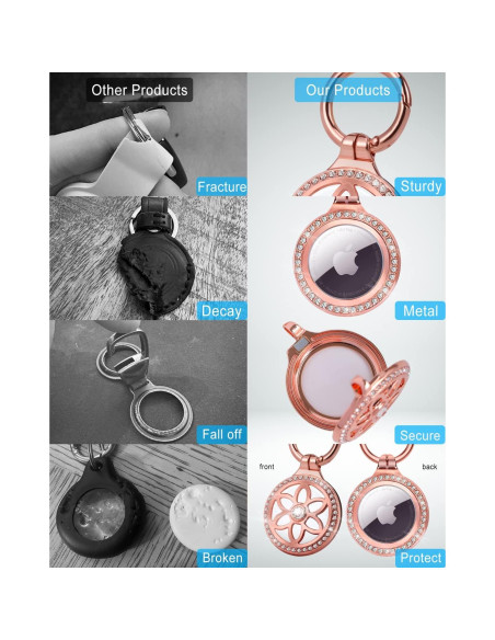 Collar Airtag DEERLET Oro Rosa Ajustable 75cm para Adultos y Niños