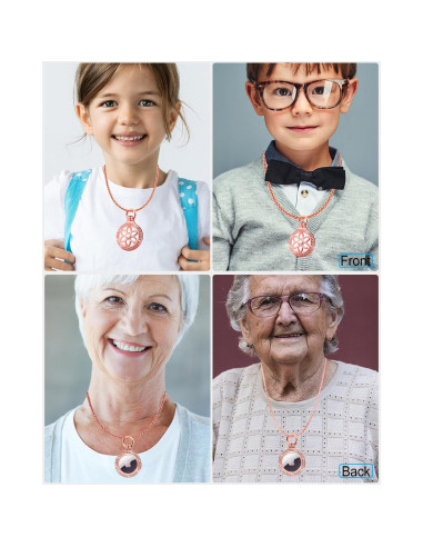 Collar Airtag DEERLET Oro Rosa Ajustable 75cm para Adultos y Niños