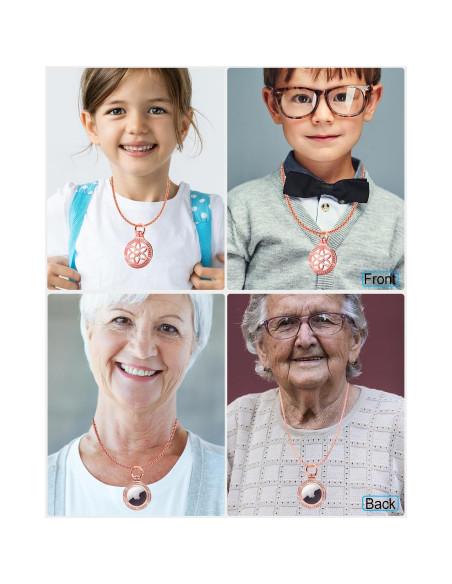 Collar Airtag DEERLET Oro Rosa Ajustable 75cm para Adultos y Niños