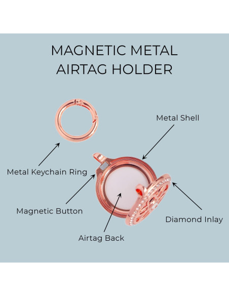 Collar Airtag DEERLET Oro Rosa Ajustable 75cm para Adultos y Niños