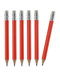 100 Lápices Mini TH Golf con Borrador - Rojo, 10 cm