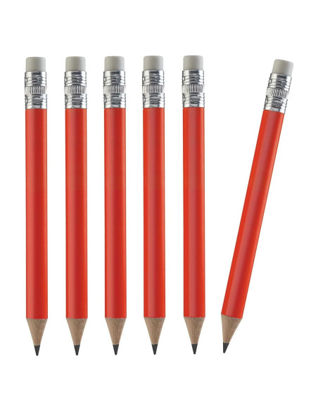 100 Lápices Mini TH Golf con Borrador - Rojo, 10 cm