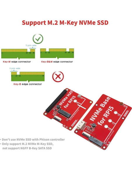 Placa Base SSD NVMe M.2 OYOYOZ 2242T para Raspberry Pi 5