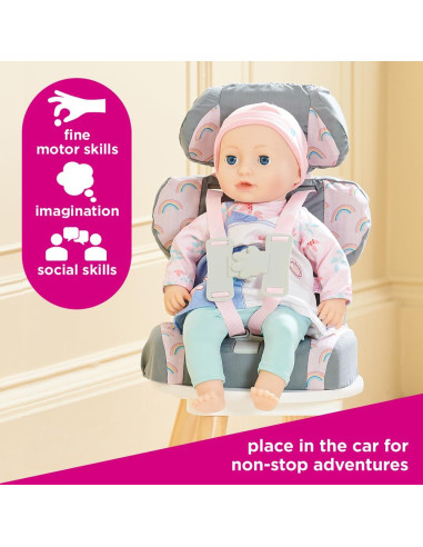 Asiento Elevador de Coche Casdon Gris para Muñecas 35 cm