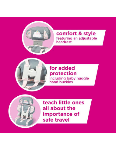 Asiento Elevador de Coche Casdon Gris para Muñecas 35 cm