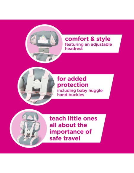 Asiento Elevador de Coche Casdon Gris para Muñecas 35 cm