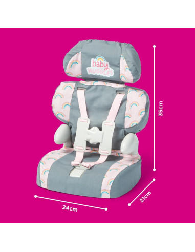 Asiento Elevador de Coche Casdon Gris para Muñecas 35 cm