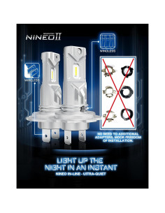 Bombillas NINEO H7 Luz de Niebla 300% Más Brillantes 6500K 2