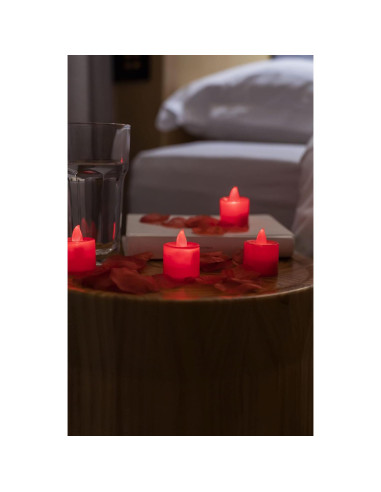 LANKER Paquete de 12 Velas LED Rojas Sin Llama para Decoración