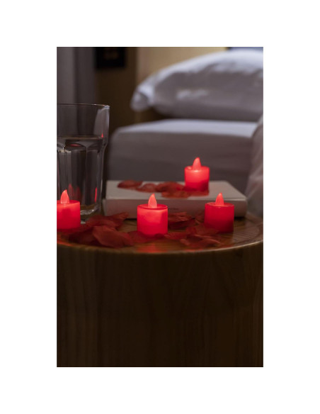 LANKER Paquete de 12 Velas LED Rojas Sin Llama para Decoración LANKER Paquete de 12 Velas LED Rojas Sin Llama para Decoración