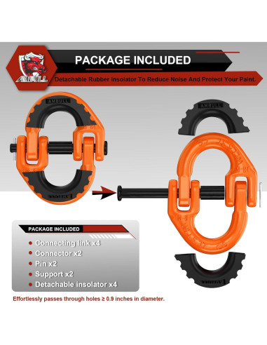 Conector de Cadena de Seguridad AMBULL G80 1/2" 5443 kg Naranja