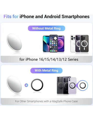 Espejo Selfie Magnético Kiorafoto 2.2" Convexo para iPhone