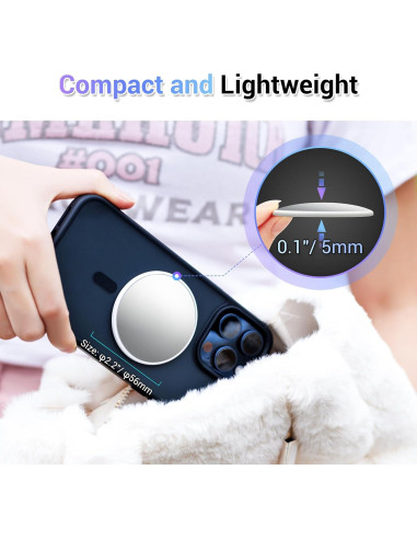 Espejo Selfie Magnético Kiorafoto 2.2" Convexo para iPhone