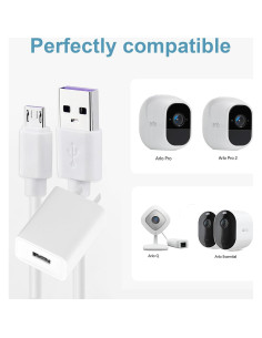 Cable de carga micro USB 2.01m LSSBUUD para Arlo, Wyze, Oculus 2