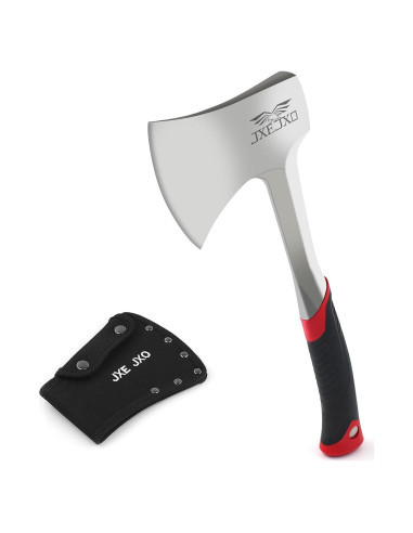 Hacha de Camping JXE JXO 36.6 cm con Funda de Nylon Roja