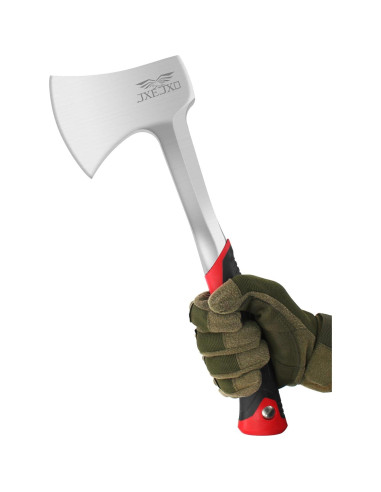 Hacha de Camping JXE JXO 36.6 cm con Funda de Nylon Roja